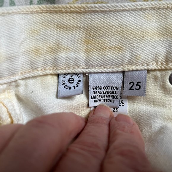 Etica White & Botanical Tie Die High Rise Straight Jeans 25 - Picture 7 of 13